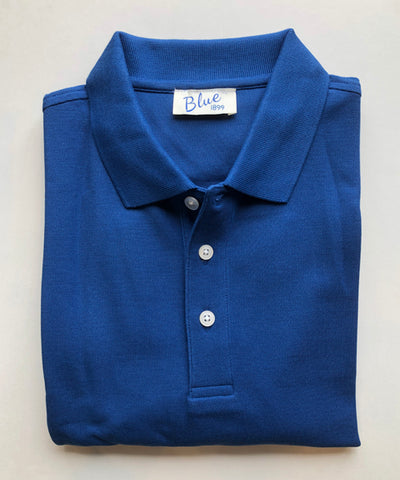 BLUE 1899 Men's Classic 100% Pima Cotton Piquet Knit SS Polo in Atlantic Blue