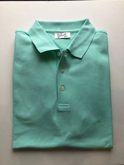 BLUE 1899 Men's Classic 100% Pima Cotton Piquet Knit SS Polo in Mint