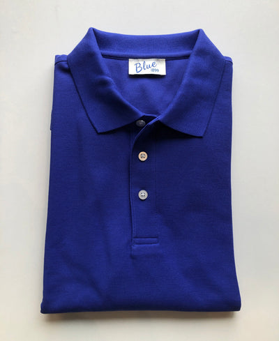 BLUE 1899 Men's Classic 100% Pima Cotton Piquet Knit SS Polo in Royal Purple
