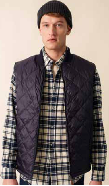 SAINT JAMES OF FRANCE MEN'S ST PIERRE DOWN AND FLEECE VEST IN NAVY
