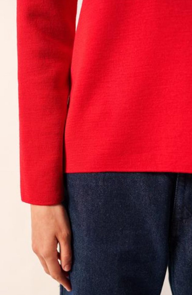 SAINT JAMES OF FRANCE WOMEN'S BREGANCON SAILOR SWEATER IN TULIPE