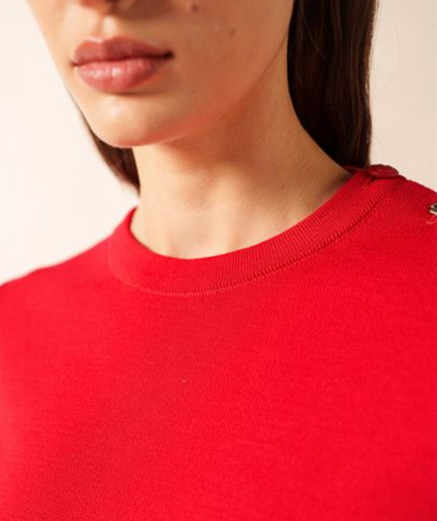 SAINT JAMES OF FRANCE WOMEN'S BREGANCON SAILOR SWEATER IN TULIPE