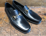Magnanni Giancarlo Bit Loafer in Black Calf with Rubber/Leather Sole