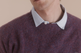 Harley of Scotland Men's Supersoft Wool Crew Neck Sweater in Calluna Shaggy Brush