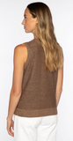 KINROSS OPEN TEXTURED LUREX TANK IN SADDLE