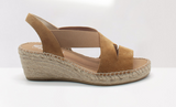 JUNCAL AGUIRRE WOMEN'S ELARA LEATHER ESPADRILLES IN DESERT