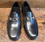 Magnanni Giancarlo Bit Loafer in Black Calf with Rubber/Leather Sole