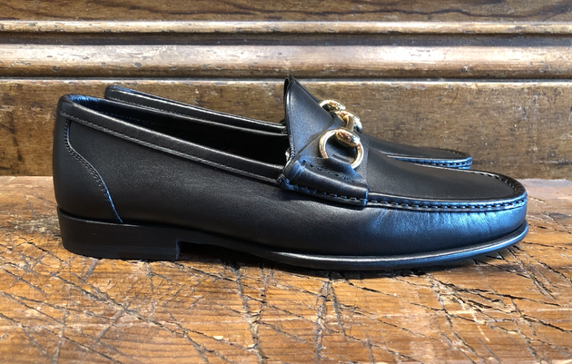 Magnanni Giancarlo Bit Loafer in Black Calf with Rubber/Leather Sole
