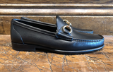Magnanni Giancarlo Bit Loafer in Black Calf with Rubber/Leather Sole