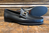 Magnanni Giancarlo Bit Loafer in Black Calf with Rubber/Leather Sole