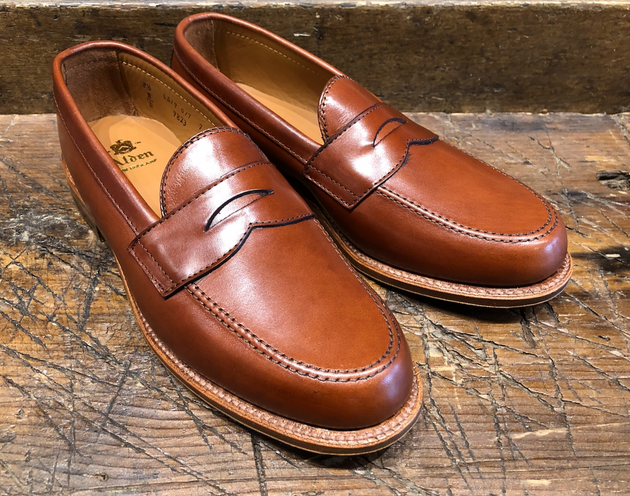 Alden Leisure Penny in Tan Michigan Calf with Leather Sole