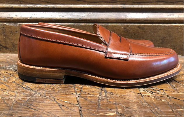 Alden Leisure Penny in Tan Michigan Calf with Leather Sole