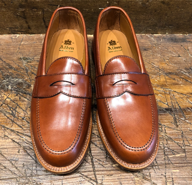 Alden Leisure Penny in Tan Michigan Calf with Leather Sole