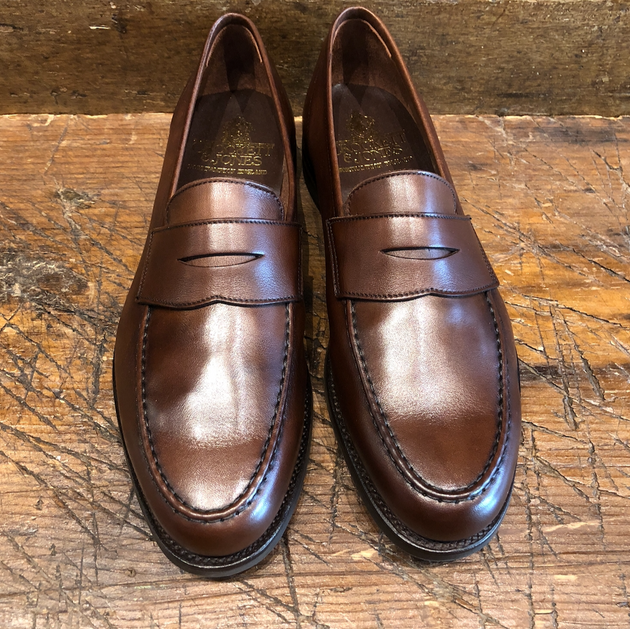 Crockett & Jones Harvard 2 Unlined Penny in Walnut Milled Calf with City Sole