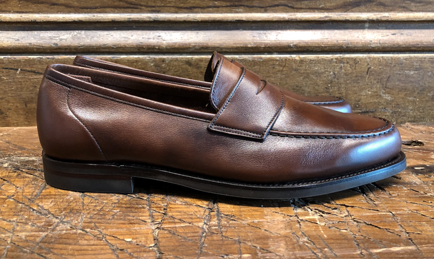 Crockett & Jones Harvard 2 Unlined Penny in Walnut Milled Calf with City Sole