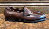 Crockett & Jones Harvard 2 Unlined Penny in Walnut Milled Calf with City Sole