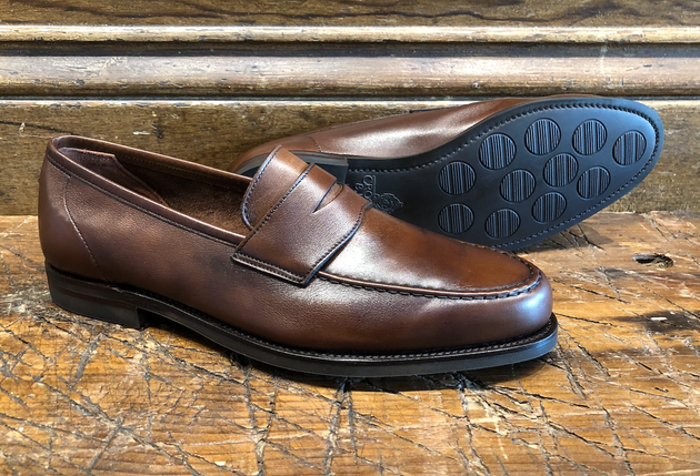 Crockett & Jones Harvard 2 Unlined Penny in Walnut Milled Calf with City Sole