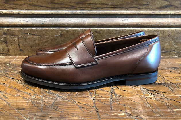 Crockett & Jones Harvard 2 Unlined Penny in Walnut Milled Calf with City Sole