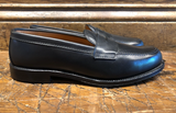 Alden Leisure Penny in Black Canton Calf with Single Oak Leather Soles