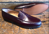 Crockett & Jones Boston Penny in Burgundy Calvary Calf with Leather Sole