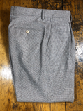 Samuelsohn Single Pleat Updated Wool Trouser in Tan Check Pattern