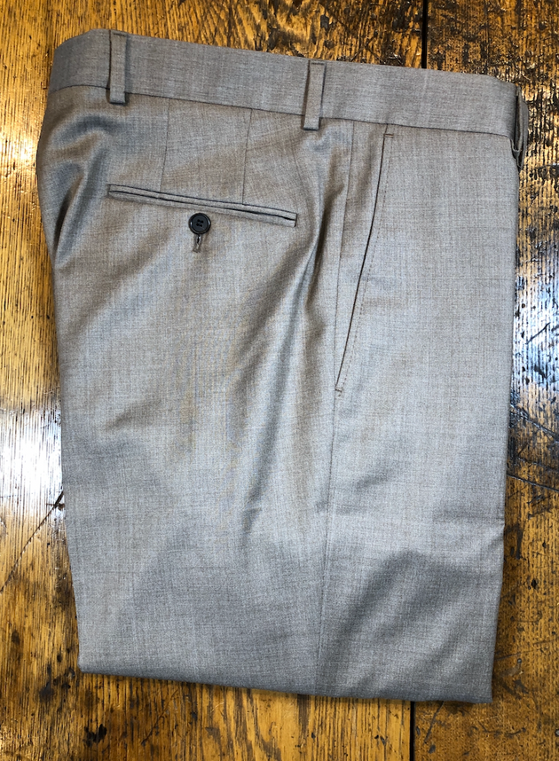 Samuelsohn Super 110's Wool Serge Trouser in Mid Tan