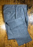 Samuelsohn Single Pleat Updated Wool Trouser in Gray Check Pattern