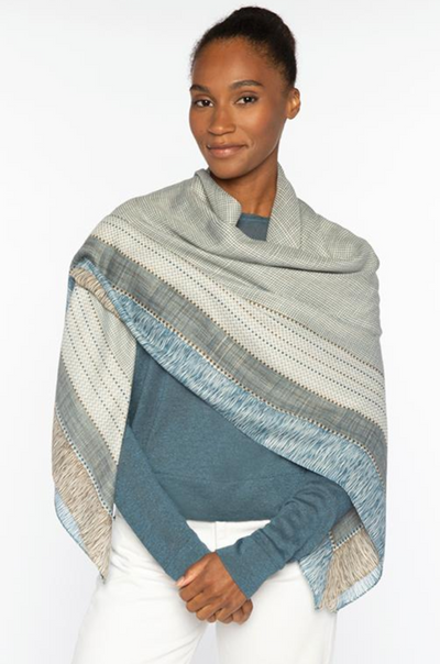 KINROSS CHECKED OUT PRINT SCARF
