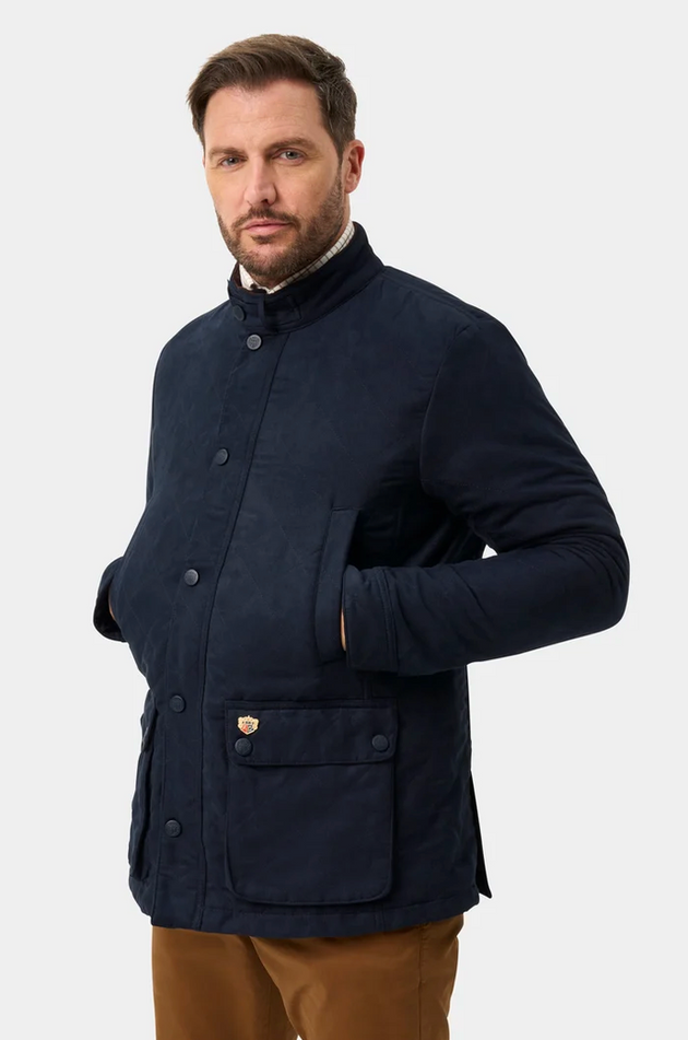 Alan Paine Men's Felwell Quilted Jacket in Dark Navy