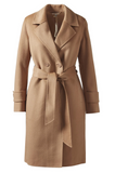 KINROSS NOTCH COLLAR BELTED CASHMERE/WOOL BLEND COAT IN CAMEL
