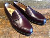 Crockett & Jones Boston Penny in Burgundy Calvary Calf with Leather Sole