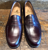 Crockett & Jones Boston Penny in Burgundy Calvary Calf with Leather Sole