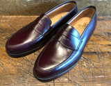 Crockett & Jones Boston Penny in Burgundy Calvary Calf with Leather Sole
