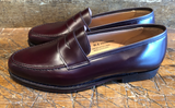 Crockett & Jones Boston Penny in Burgundy Calvary Calf with Leather Sole