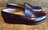 Crockett & Jones Boston Penny in Burgundy Calvary Calf with Leather Sole