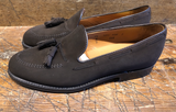 Alden Tassel Loafer in Dark Brown Mocha Kid Suede