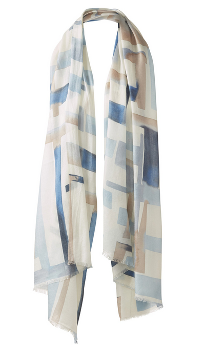 KINROSS GEO PRINT SCARF IN SKYWAY MULTI