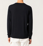 SAINT JAMES OF FRANCE MEN'S TRIESTE FINE KNIT MERINO CREW NECK SWEATER IN NAVY
