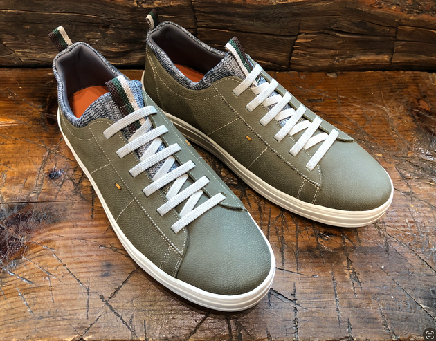 Martin Dingman Cameron Slip-On Sneaker in Olive Water-Repellent Nubuck
