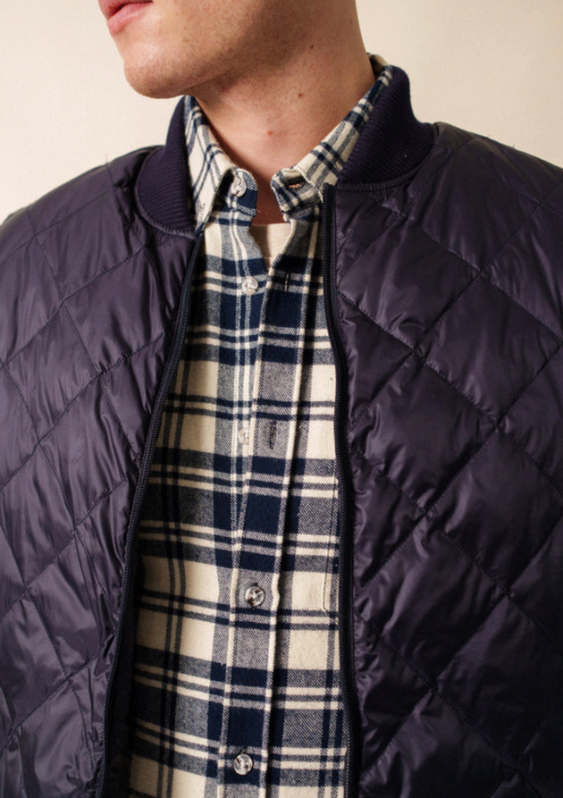 SAINT JAMES OF FRANCE MEN'S ST PIERRE DOWN AND FLEECE VEST IN NAVY