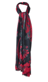 KINROSS CASHMERE TAPESTRY PRINT SCARF IN CRANBERRY MULTI