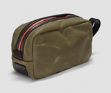 CROOTS LTD ENGLISH VINTAGE WAXED CANVAS WASH KIT IN OLIVE