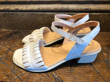 THINK WOMEN'S VIVI HEELED SANDAL IN IVORY WITH GOLD