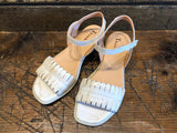 THINK WOMEN'S VIVI HEELED SANDAL IN IVORY WITH GOLD