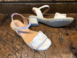 THINK WOMEN'S VIVI HEELED SANDAL IN IVORY WITH GOLD