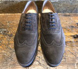 Crockett & Jones Westgate 2 Wing Tip in Dark Brown Calf Suede with City Sole