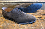 Crockett & Jones Westgate 2 Wing Tip in Dark Brown Calf Suede with City Sole