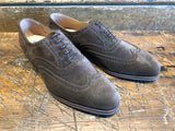 Crockett & Jones Westgate 2 Wing Tip in Dark Brown Calf Suede with City Sole