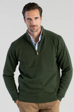 WILLIAM LOCKIE LEVEN ZIP-NECK SWEATER IN ROSEMARY