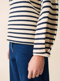 SAINT JAMES OF FRANCE WOMEN'S YVOIRE SAILOR SHIRT IN ECRU/MARINE